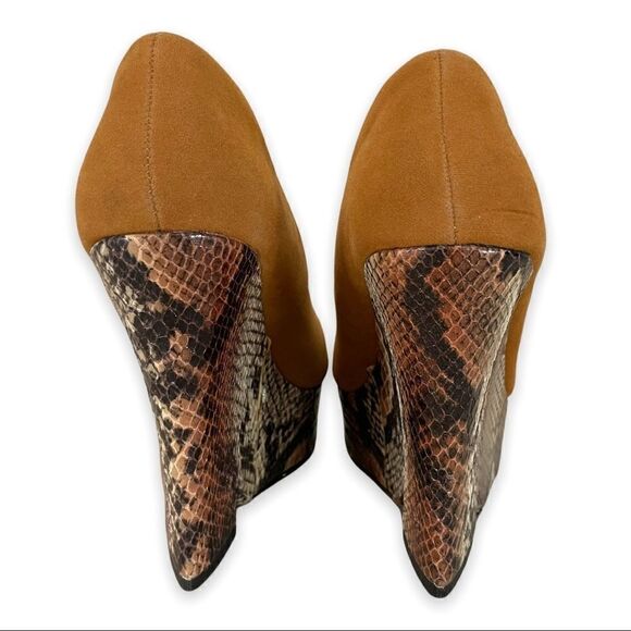 Material Girl Platform Snakeskin Faux Suede Shoes - Picture 7 of 9